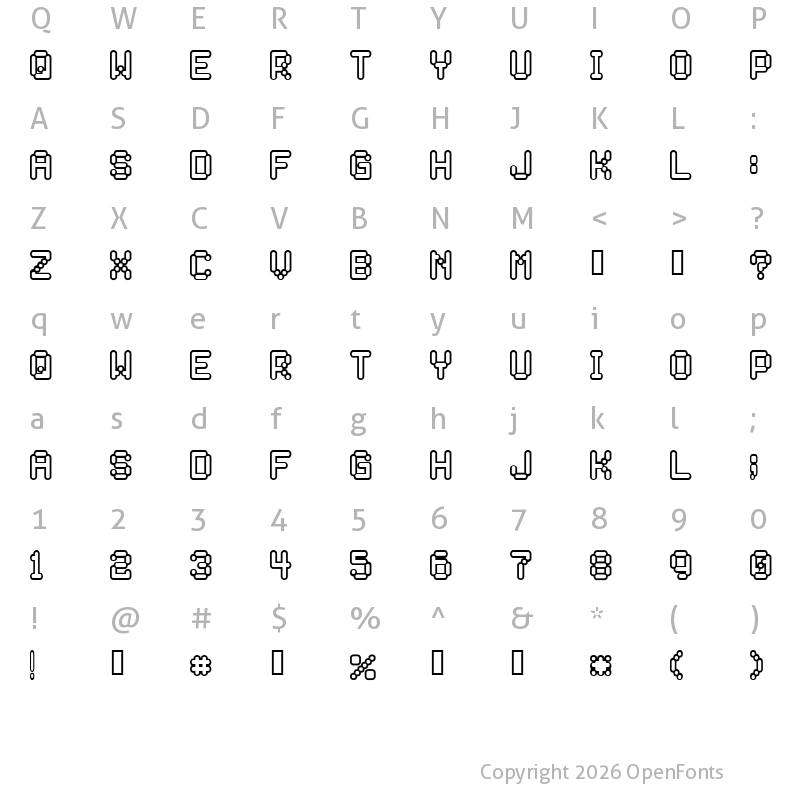 Character Map of Rocketman Regular