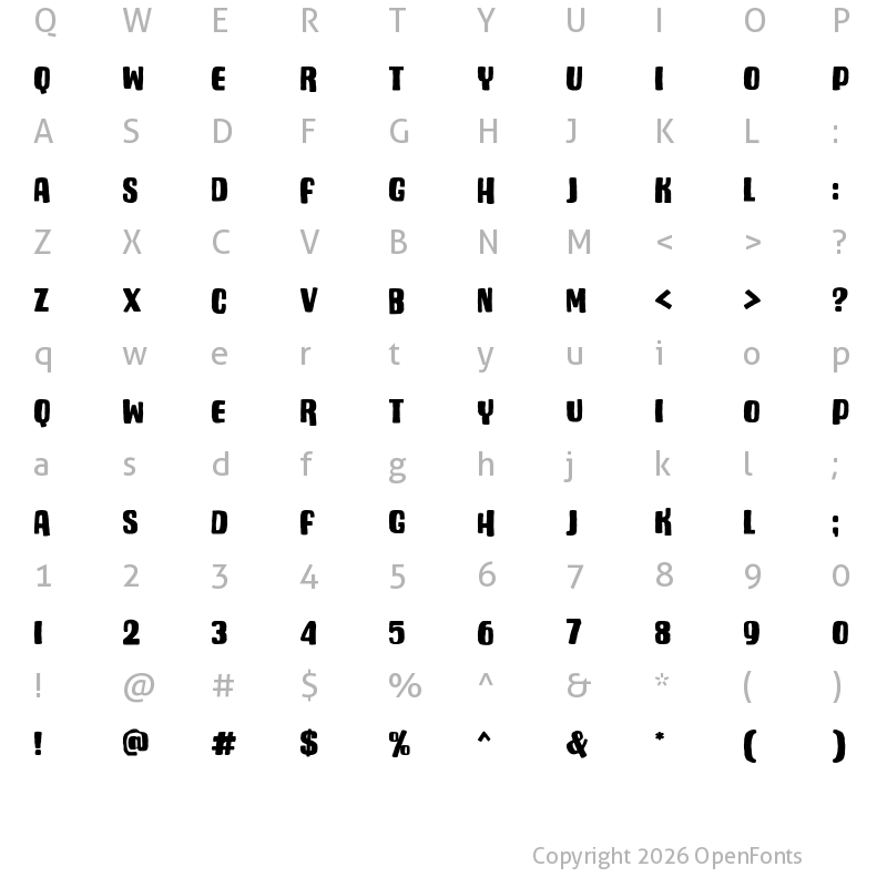 Character Map of Rockies Regular