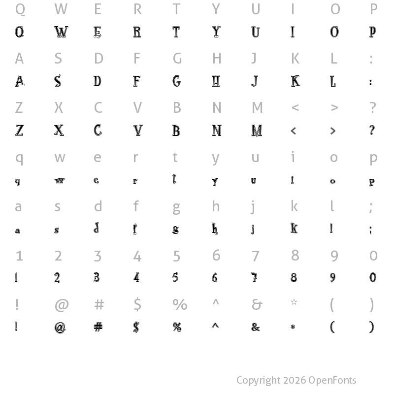 Character Map of RocknRoll Typo College Regular