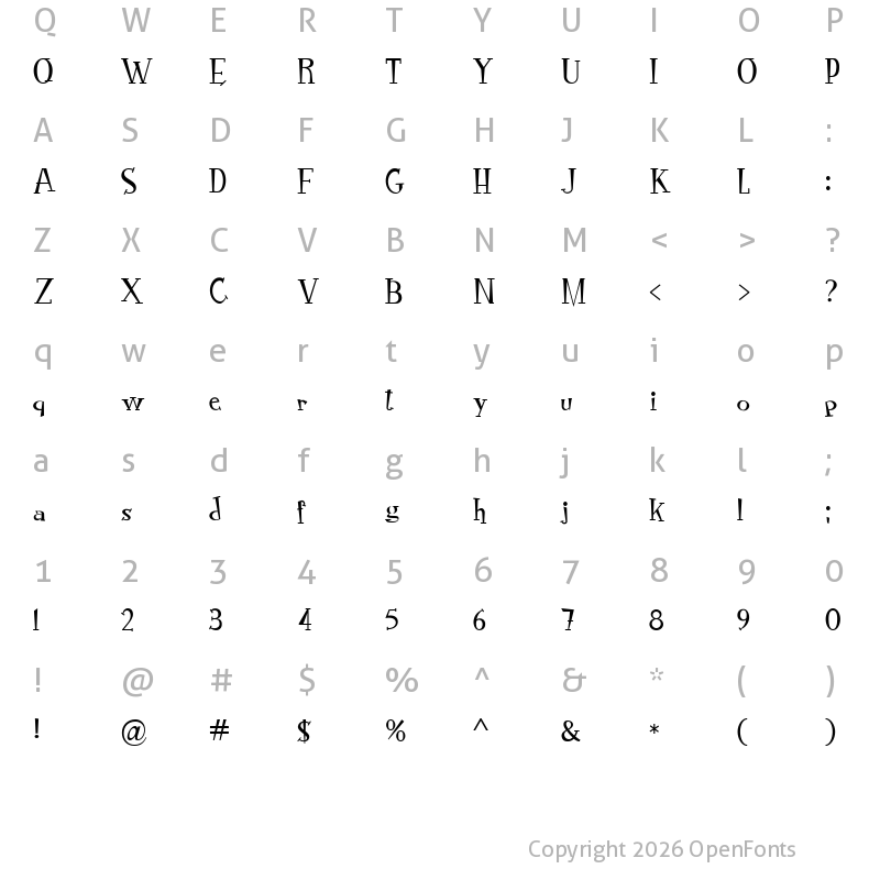 Character Map of RocknRoll Typo Regular