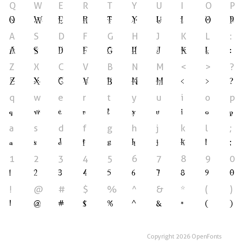 Character Map of RocknRoll Typo stars Regular