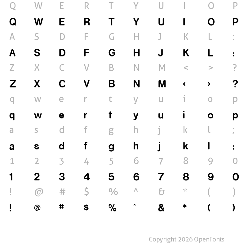 Character Map of RockoFLF Bold