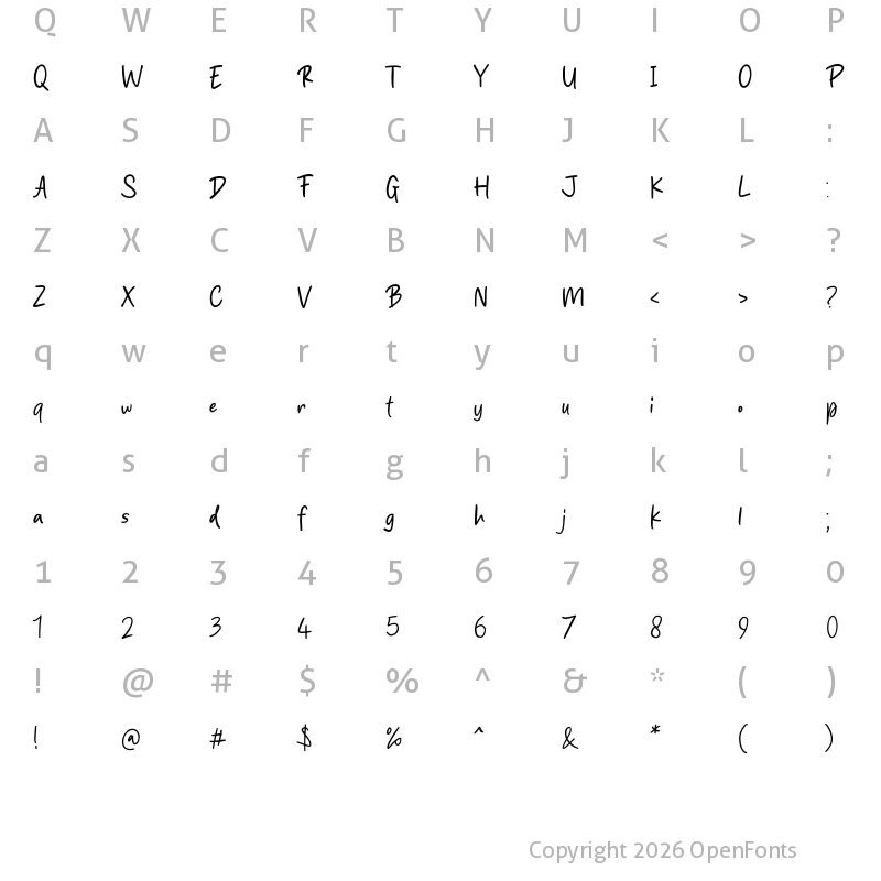 Character Map of Rockstrike Regular