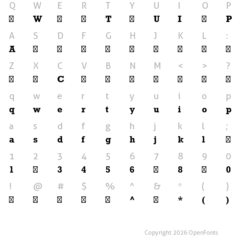 Character Map of RockwellStd-Bold ?