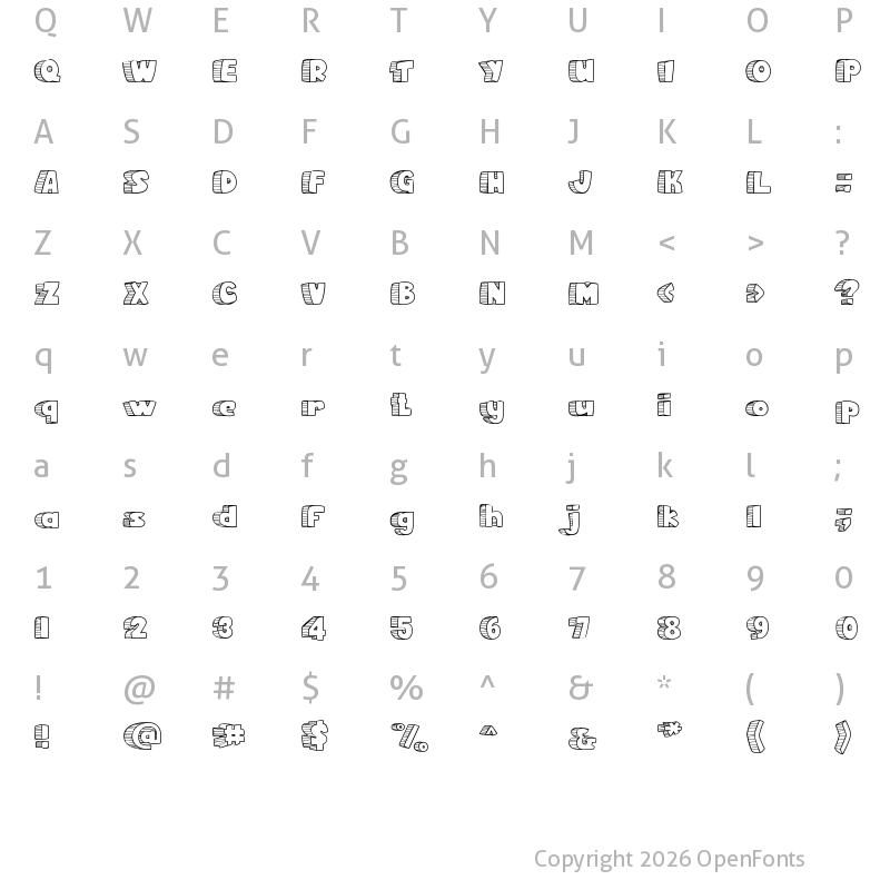 Character Map of Rocky Age Regular