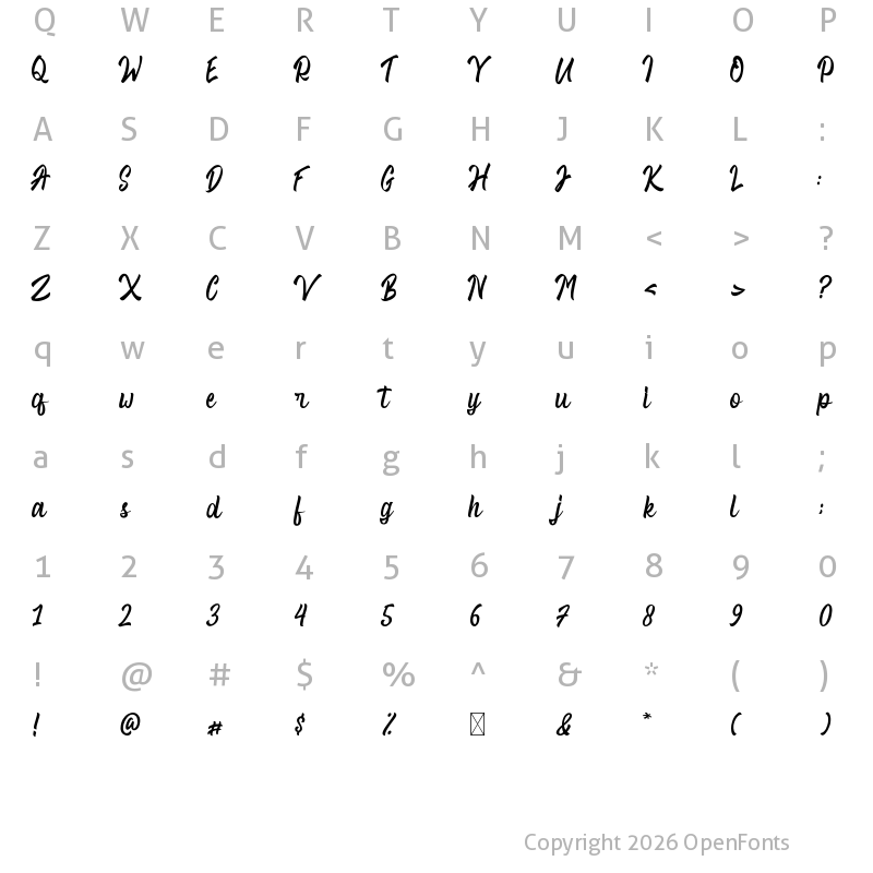 Character Map of Rocky Run Regular