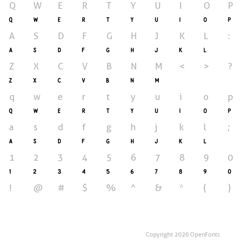 Character Map of Rocky Stone Regular