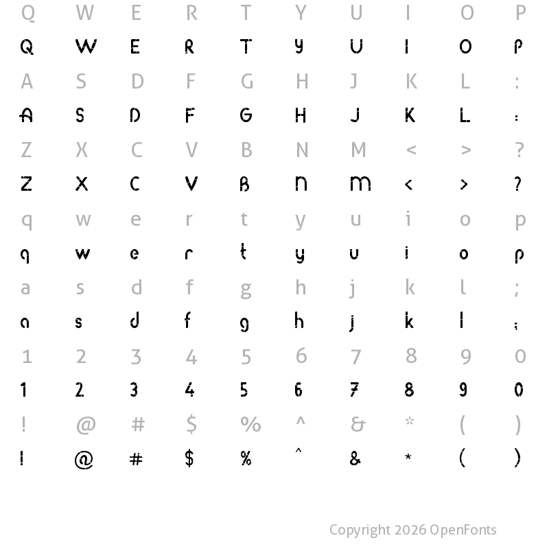 Character Map of Roda Bamboo Regular