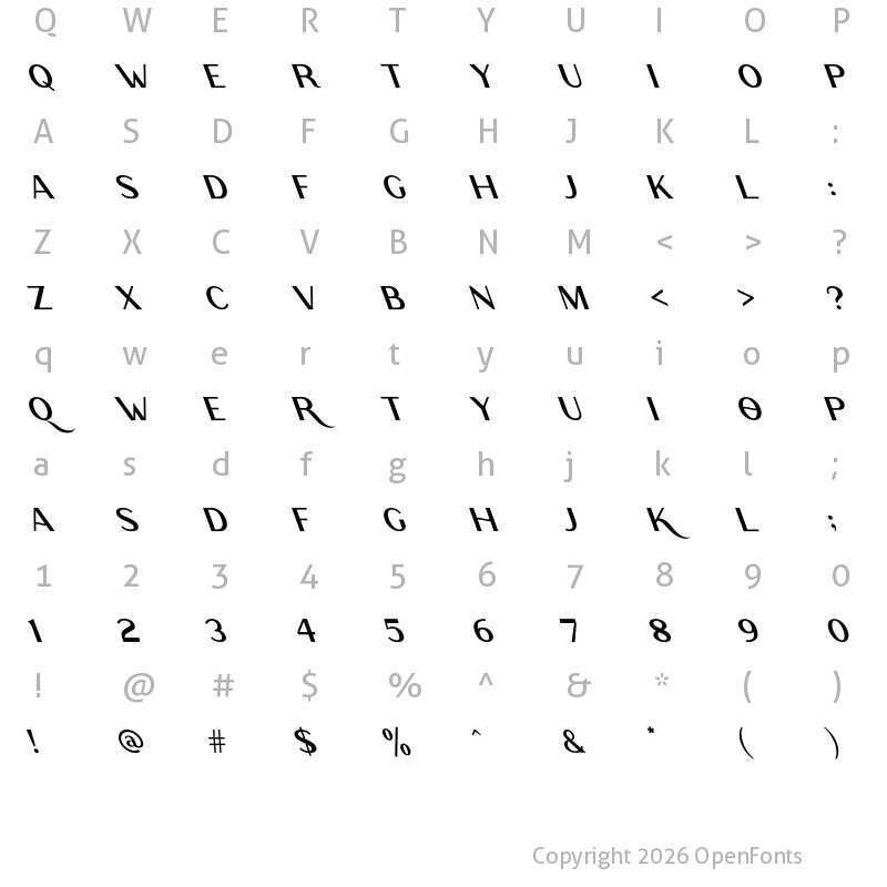 Character Map of Rodano Oblique