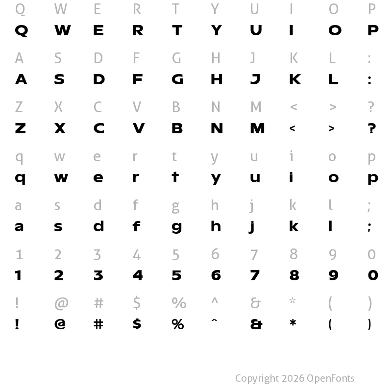 Character Map of Rogerex Extra Bold