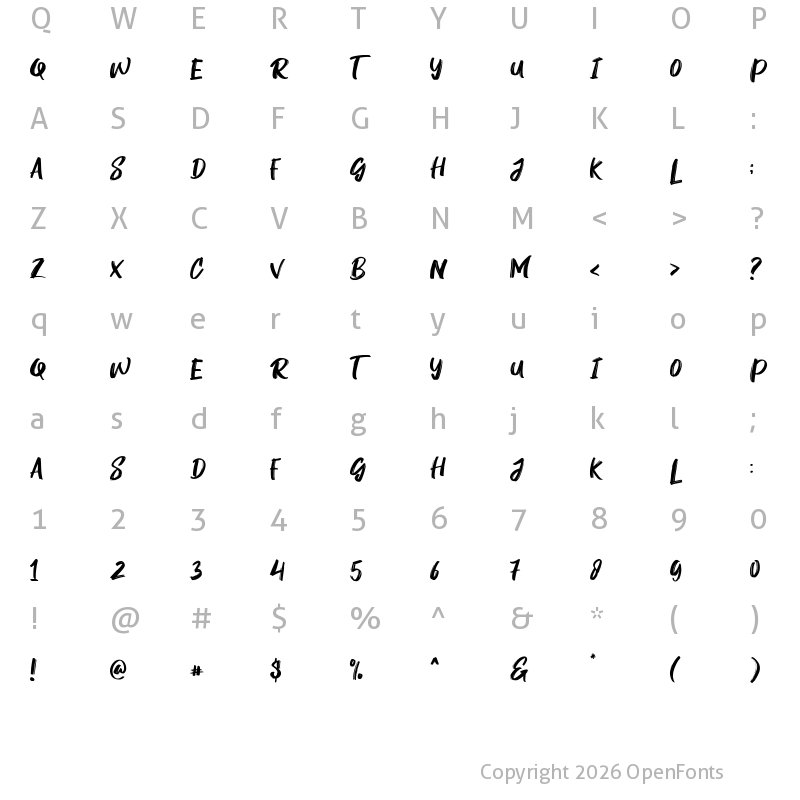 Character Map of Rogeu Regular