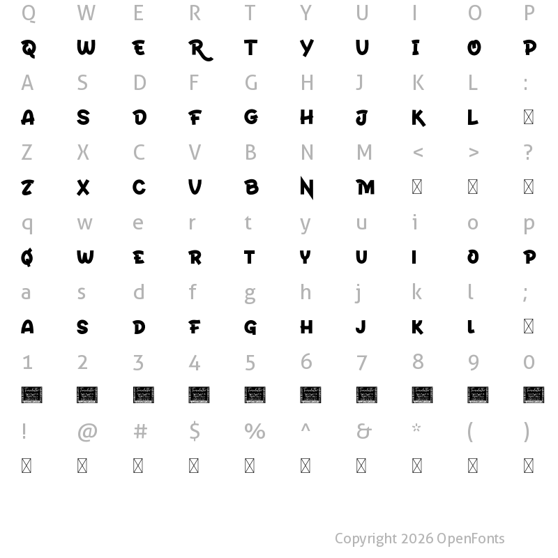 Character Map of ROLAM Personal Use