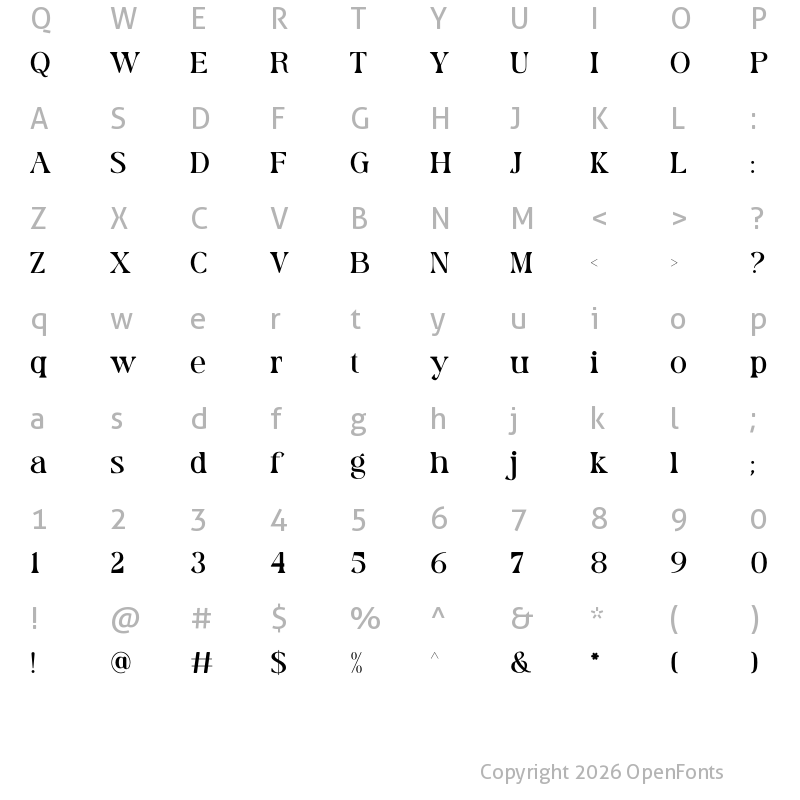 Character Map of Rolaxs Regular