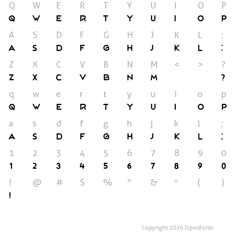 Character Map of Rollicker Regular