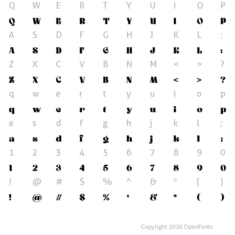 Character Map of Rollik Regular