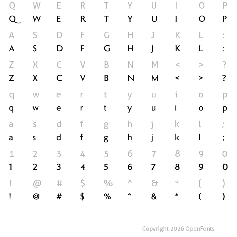 Character Map of Roma SemiBold