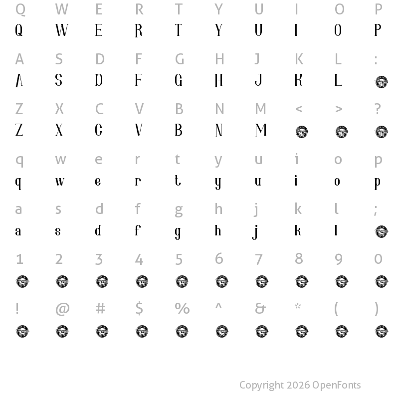 Character Map of Roman Murphy Demo Regular