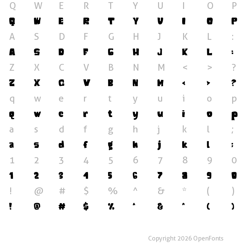 Character Map of ROMAN SHINE Regular