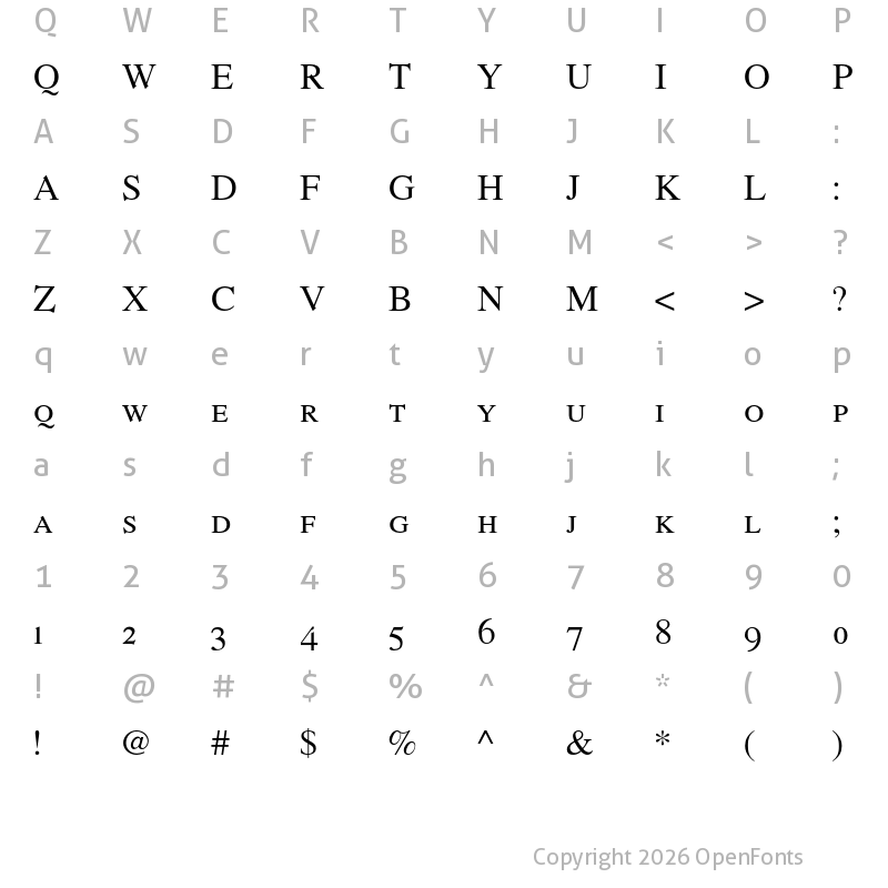 Character Map of Romande ADF Style Std Regular