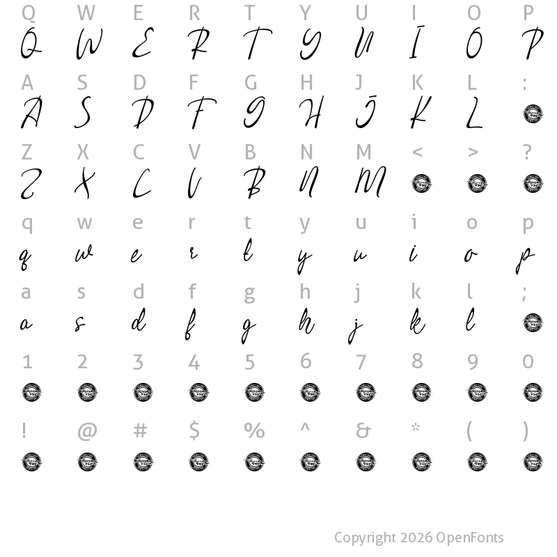 Character Map of Romani Demo Regular