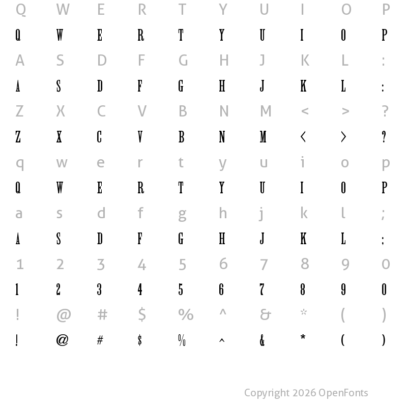 Character Map of RomanWoodTypeJNL ?