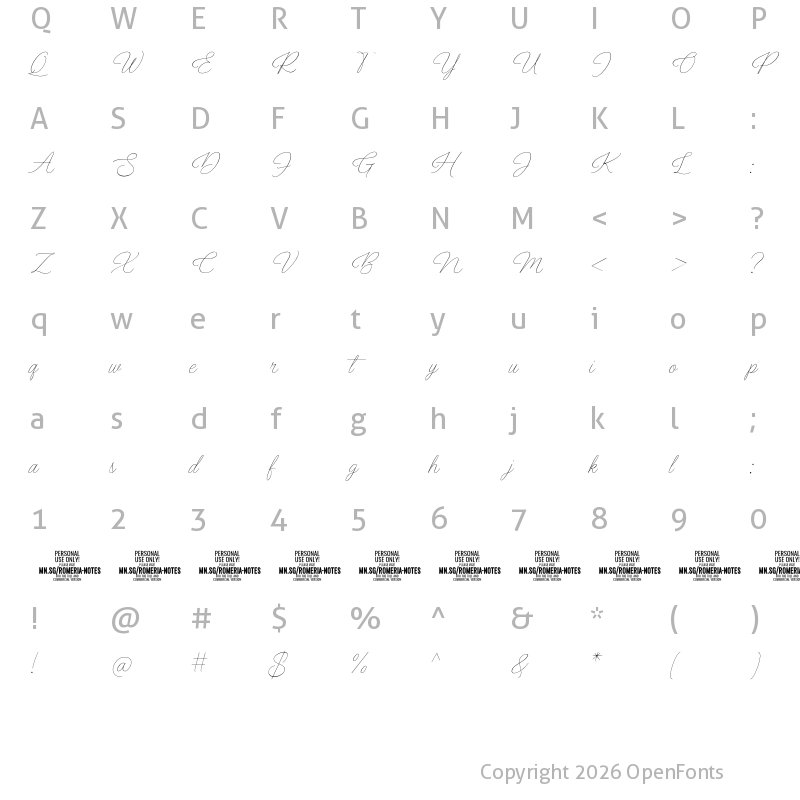 Character Map of Romeria Notes PERSONAL USE Regular