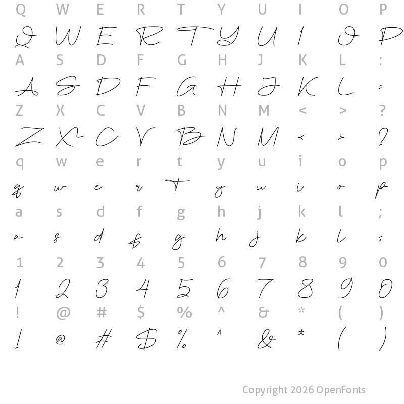 Character Map of Rometano Regular