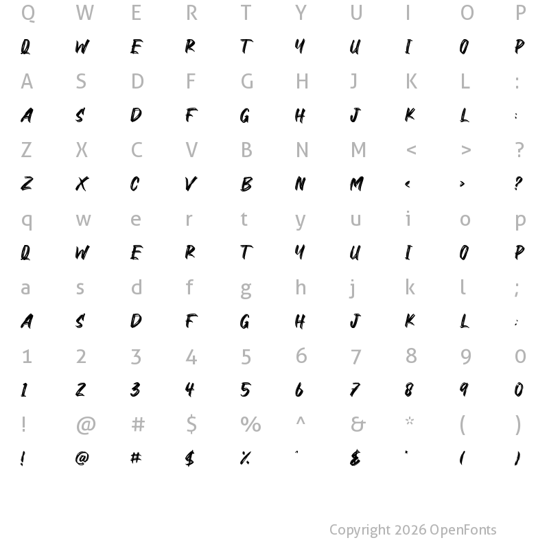 Character Map of Ronald Charis Regular
