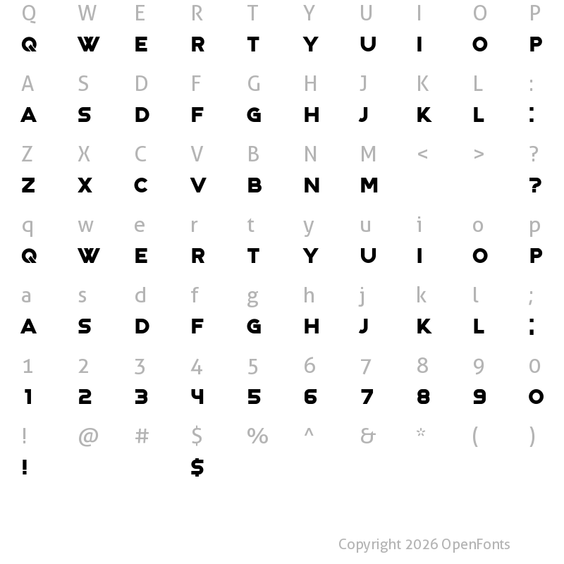 Character Map of Ronda Regular