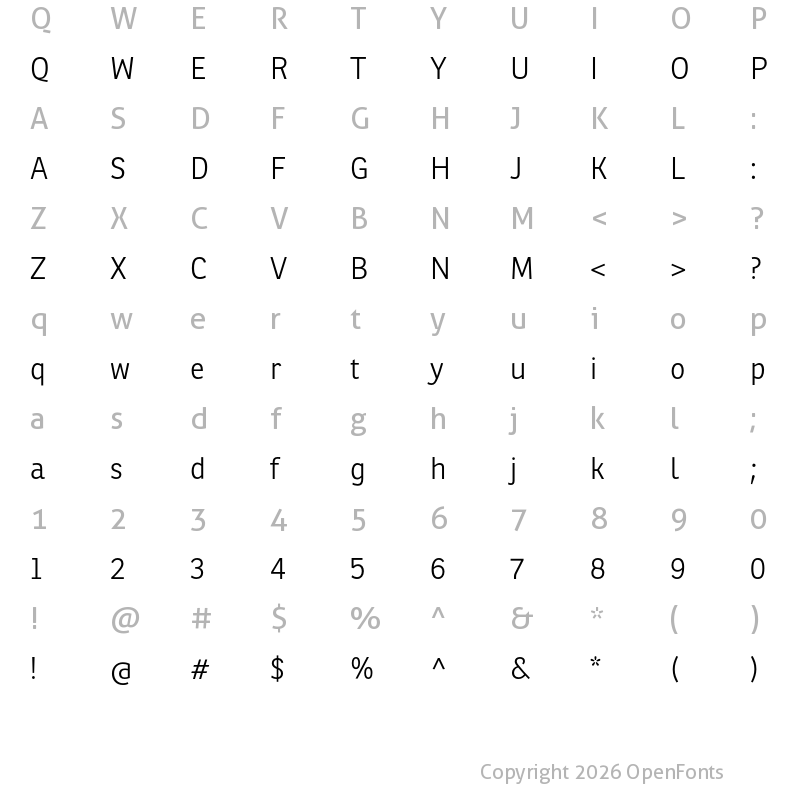 Character Map of Ronnia Light
