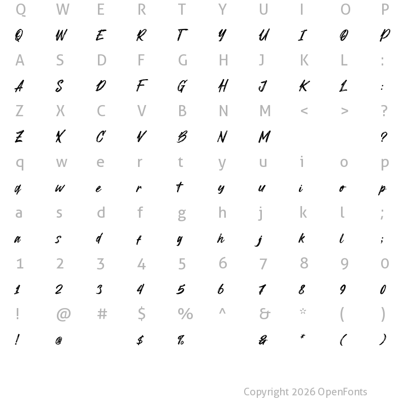 Character Map of Rontlexy Regular