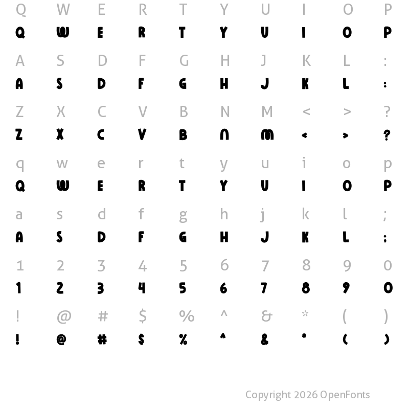 Character Map of Rose Minie Bold