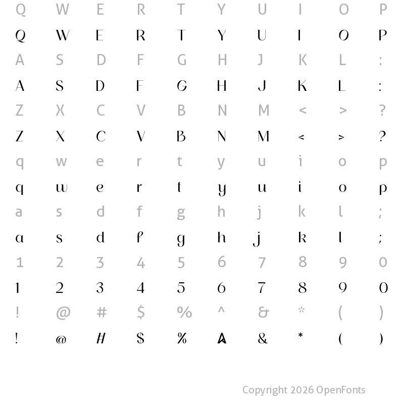 Character Map of Rosehot free version Regular
