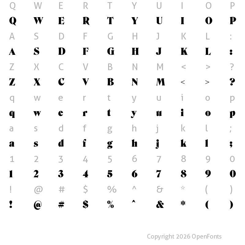 Character Map of Roslindale Display Narrow Ultra