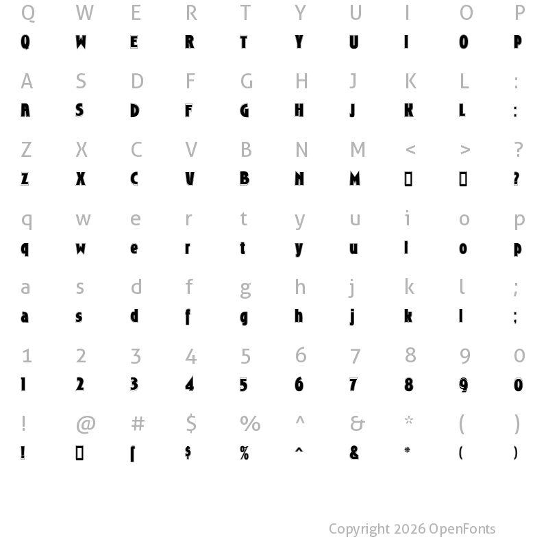 Character Map of Roslyn Contour Regular