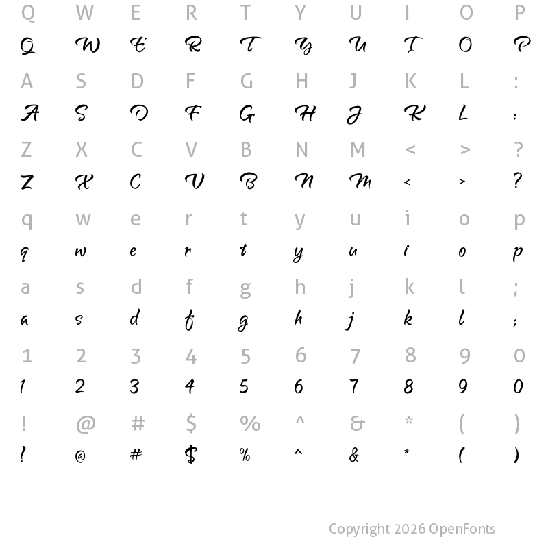Character Map of Rosttel Clean Regular