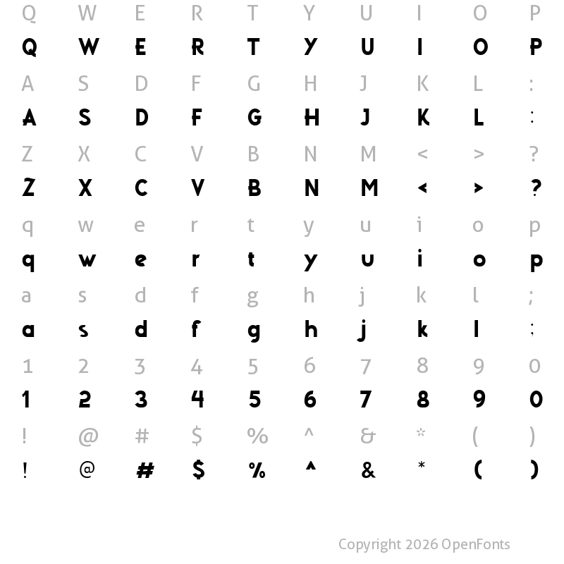 Character Map of ROTHKO Regular