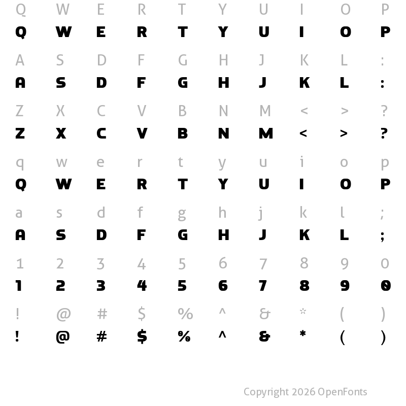 Character Map of Roti Regular