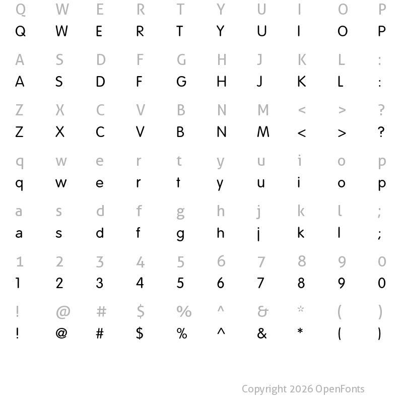 Character Map of RotondaC Regular