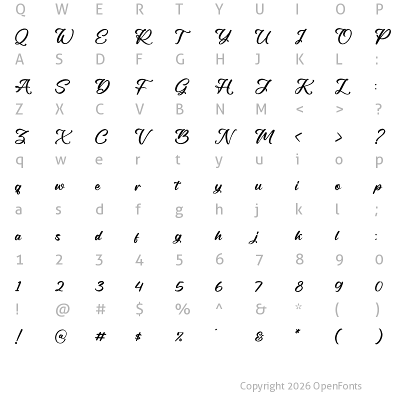 Character Map of Rough Anthem Regular