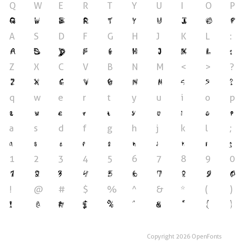 Character Map of Rough Outline Regular