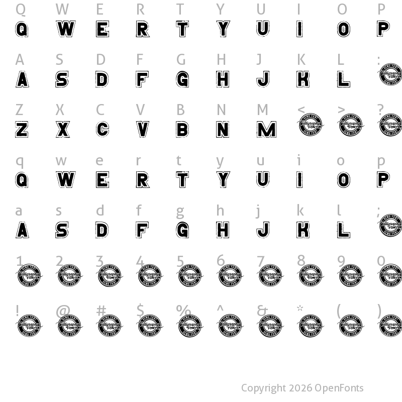 Character Map of Roughstar Demo Regular