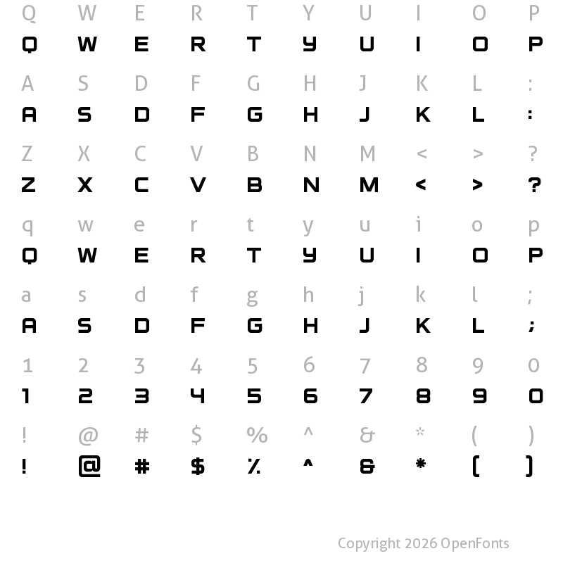 Character Map of Round Control Regular