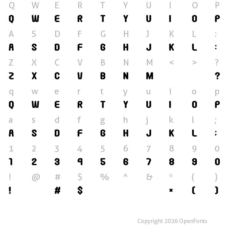 Character Map of Round Pop Regular