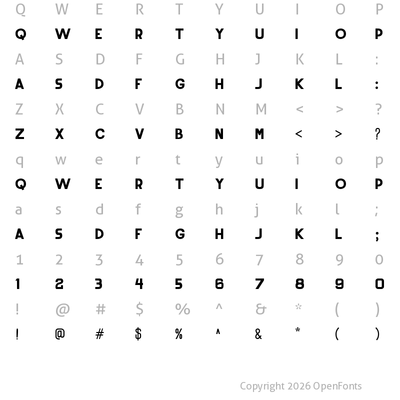 Character Map of Rounded Sans Regular