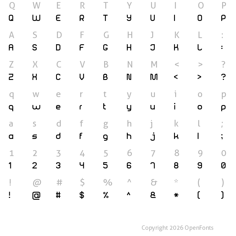 Character Map of Rounded Sans Serif 7 Regular