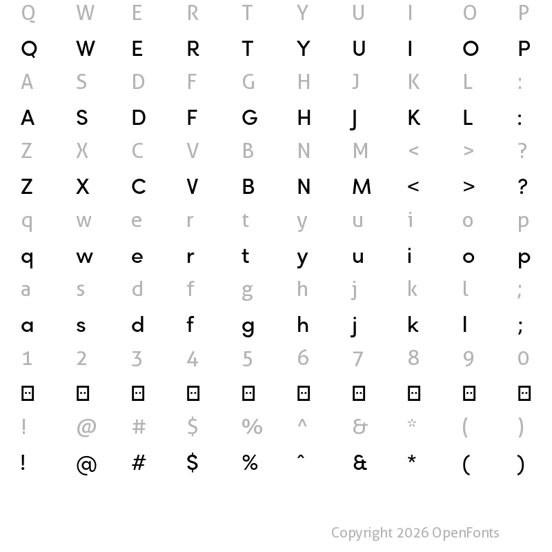 Character Map of Rozanova GEO - Demo Semi Bold
