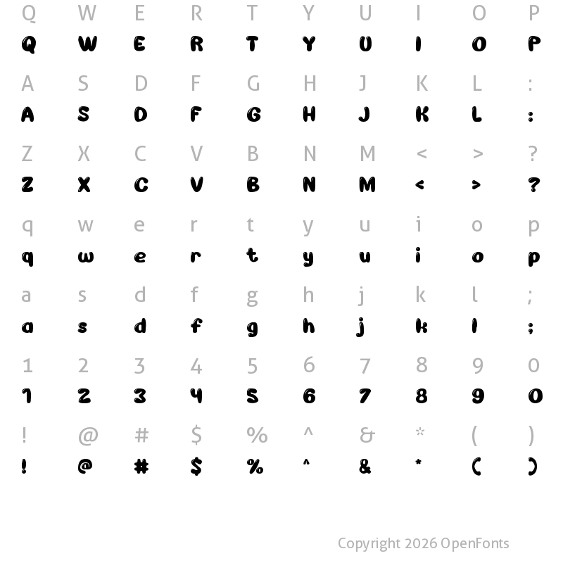 Character Map of Rubber-Duck Regular