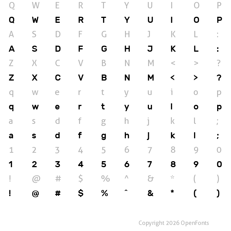 Character Map of Rubik Medium