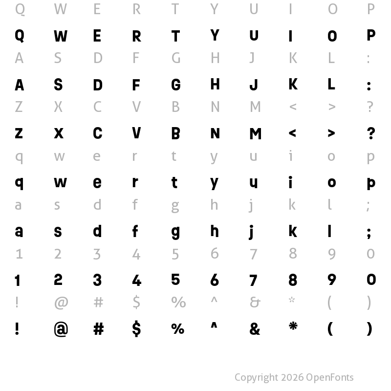 Character Map of Ruddy Bold